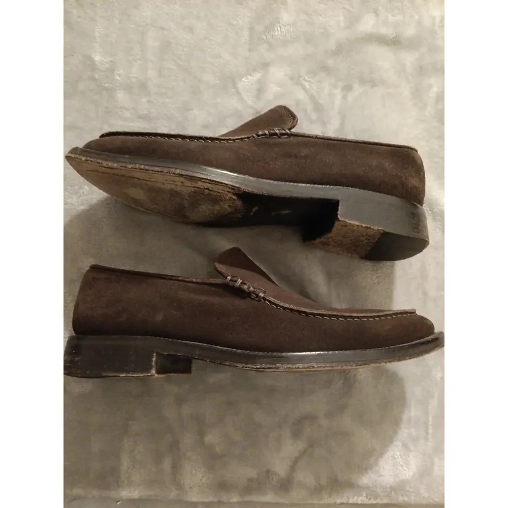 Giorgio Armani Brown Suede Loafer Shoes Mens EU 40.5 or US 7.5-8 Made In Italy